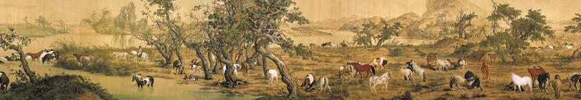 清代名画百骏图_中西合璧骏马图高清原图网盘下载