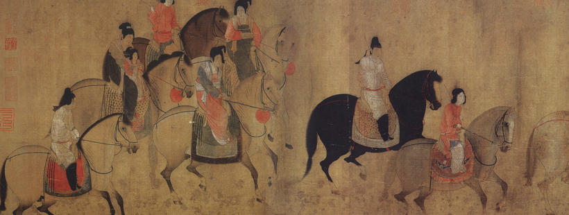 虢国夫人游春图高清下载_唐代张萱国画宋摹本超高清图