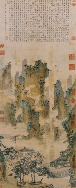 仇英仙山楼阁图高清下载_明代青绿山水超高清图