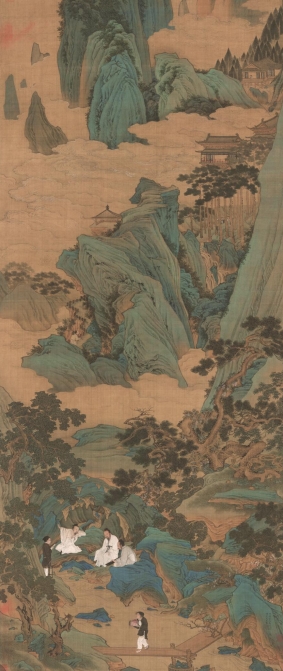 仇英桃源仙境图高清下载_明代青绿山水超高清图