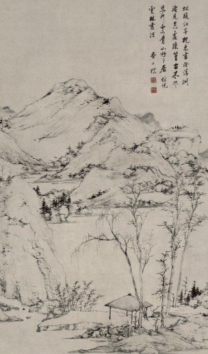 查士标青山卞居轴高清下载_清代山水超高清无水印大图
