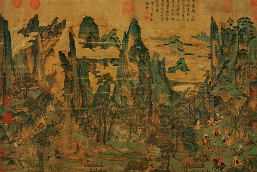 李昭道明皇幸蜀图高清下载_唐代青绿山水超高清无水印大图