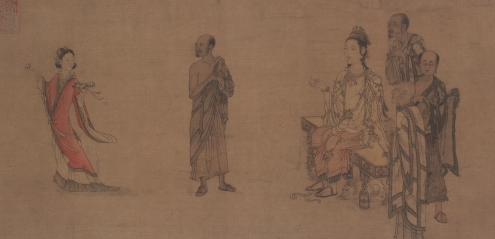 刘松年天女献花图高清下载_宋代工笔人物超高清无水印大图