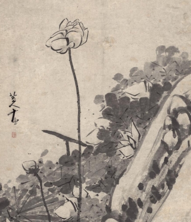 朱耷墨荷图高清下载_明代水墨荷花超高清无水印大图