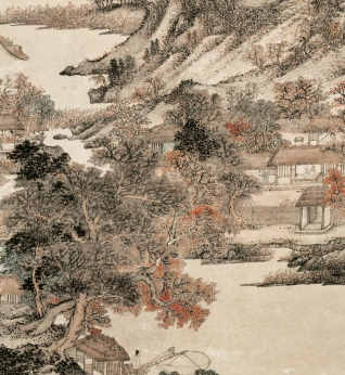王蒙秋山草堂图高清下载_元代山水超高清无水印大图