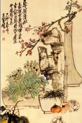 吴昌硕岁朝清供图高清下载_清代写意花鸟超高清无水印大图